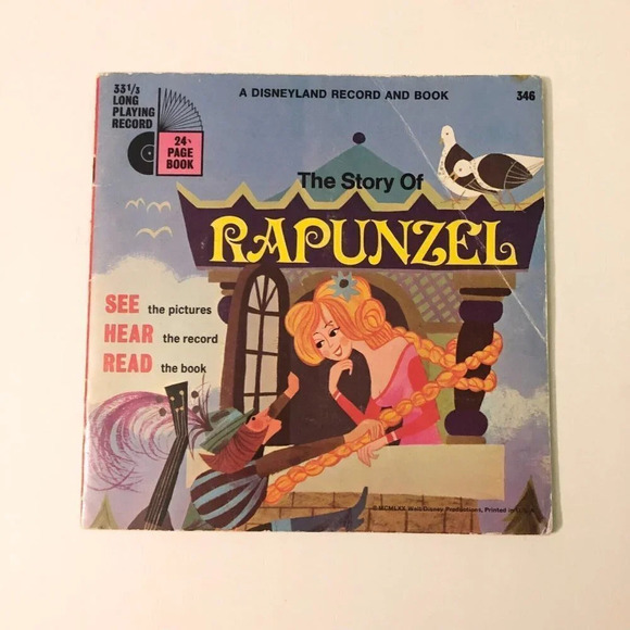 Vintage 1970 Disney The Story of Rapunzel Book Only  No Record - Picture 16 of 16